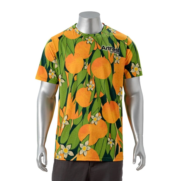 75D Fluorescent Digital Print Men's Short Sleeve T-Shirt