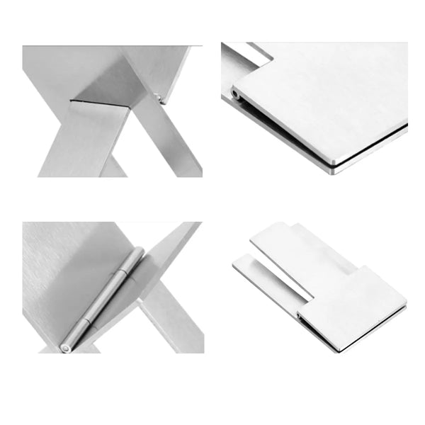 5 Pcs Silver Portable Stainless Steel Folding Cigar Holder
