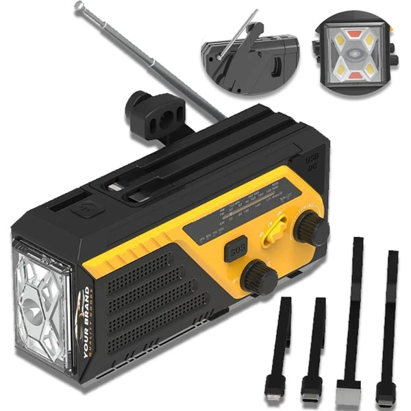 6000mAh Battery Powered SOS Alarm Emergency Hand Crank Radio