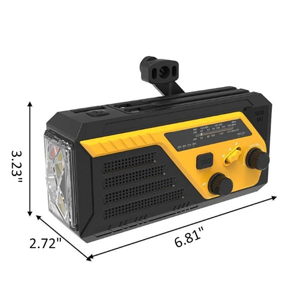 6000mAh Battery Powered SOS Alarm Emergency Hand Crank Radio