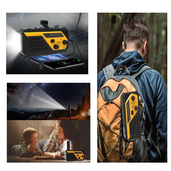 6000mAh Battery Powered SOS Alarm Emergency Hand Crank Radio