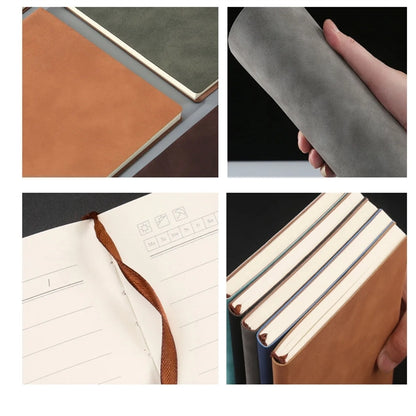 2pcs B5 Soft Leather Smooth Touch Thick Paper Notebook