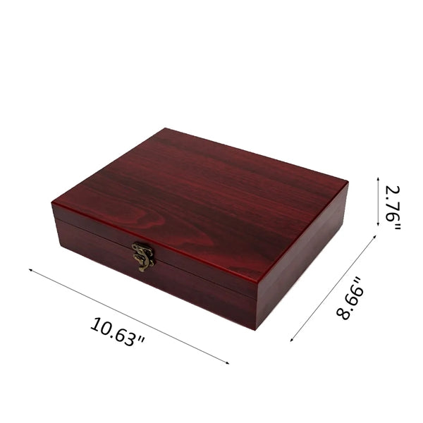 Elegant 9 Piece Set In Rosewood Box Wine Accessory Tool Kit