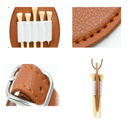 4pcs Portable Leather Waterproof Golf Tee Pouch Bag