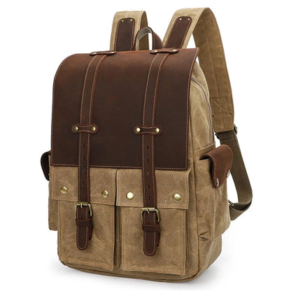 Retro Men's Canvas Shoulder Bag Large Capacity 15 Inch