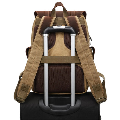 Retro Men's Canvas Shoulder Bag Large Capacity 15 Inch