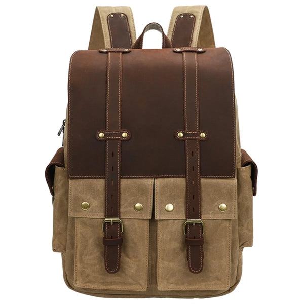 Retro Men's Canvas Shoulder Bag Large Capacity 15 Inch