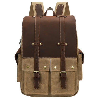 Retro Men's Canvas Shoulder Bag Large Capacity 15 Inch