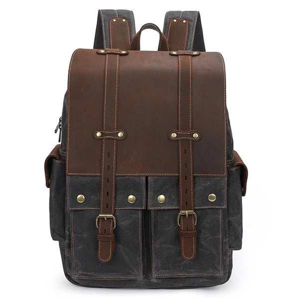 Retro Men's Canvas Shoulder Bag Large Capacity 15 Inch
