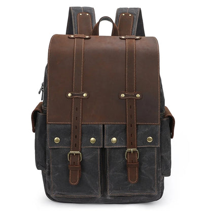 Retro Men's Canvas Shoulder Bag Large Capacity 15 Inch