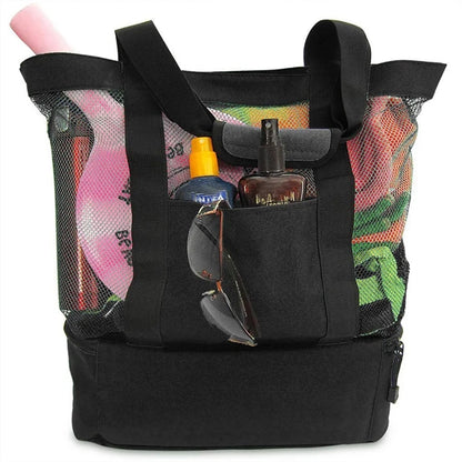 Beach Tote Bag with Cooler Compartment