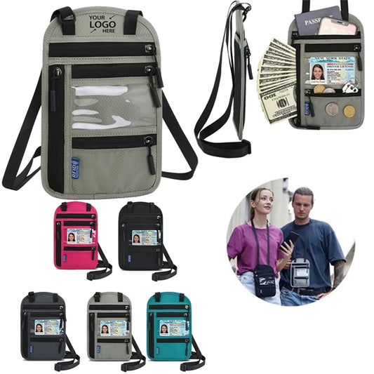 Travel Passport Wallet Neck Poucth Chest Pocket with RFID