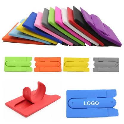 3 5/8 " x 2 1/8 " Silicone Cell Phone Wallet & Kickstand