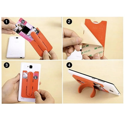 3 5/8 " x 2 1/8 " Silicone Cell Phone Wallet & Kickstand