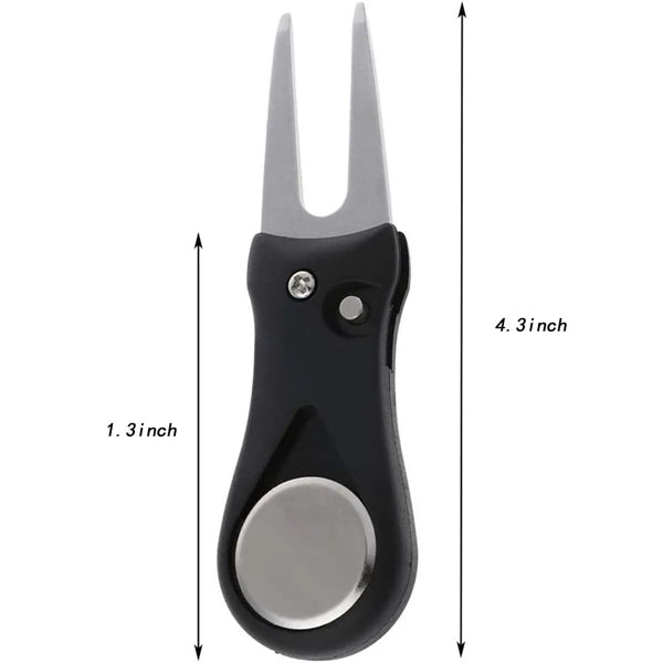 Foldable Golf Ball Marker Switchblade Divot Tool Pitch Fix