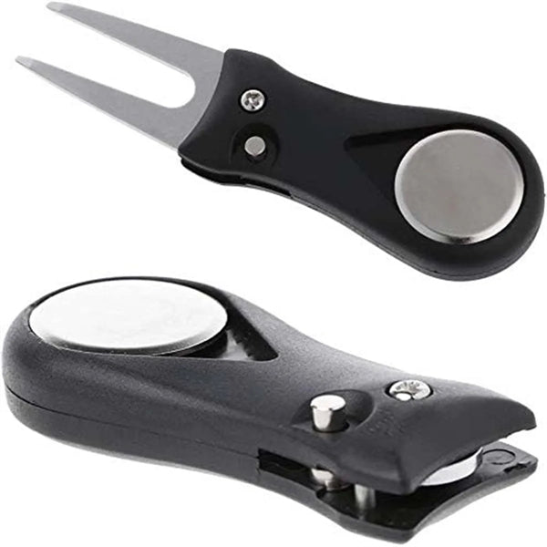 Foldable Golf Ball Marker Switchblade Divot Tool Pitch Fix