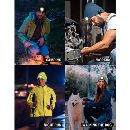 LED Beanie Hat with Headphones
