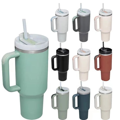 40 oz Tumbler With Handle and Straw Lid Insulated