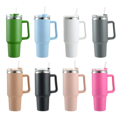 40 oz Tumbler With Handle and Straw Lid Insulated
