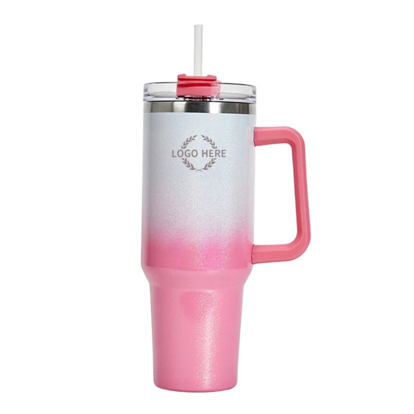 40 OZ. Sublimation Dazzle Tumbler with Straw and Lid