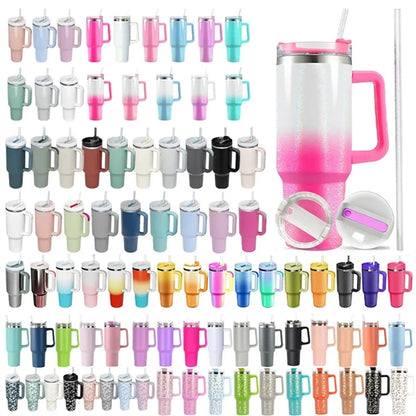 40 OZ. Sublimation Dazzle Tumbler with Straw and Lid
