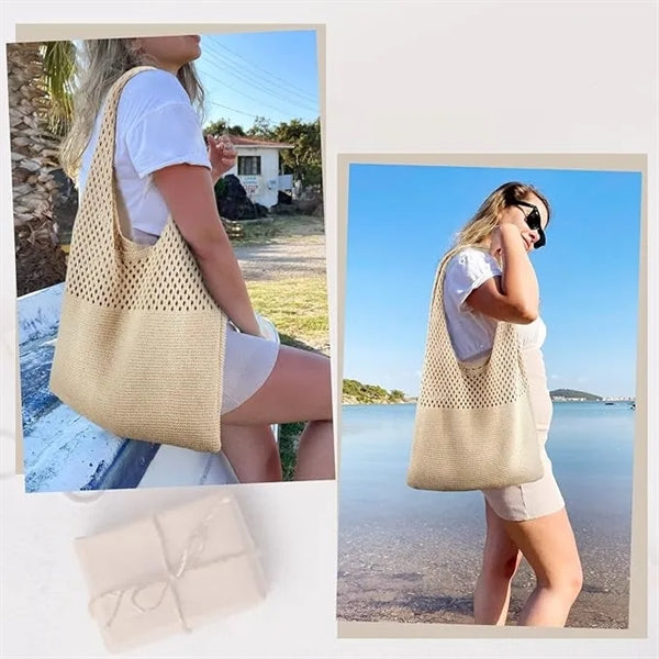 Crochet Mesh Beach Tote Bag