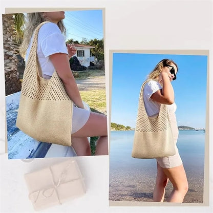 Crochet Mesh Beach Tote Bag