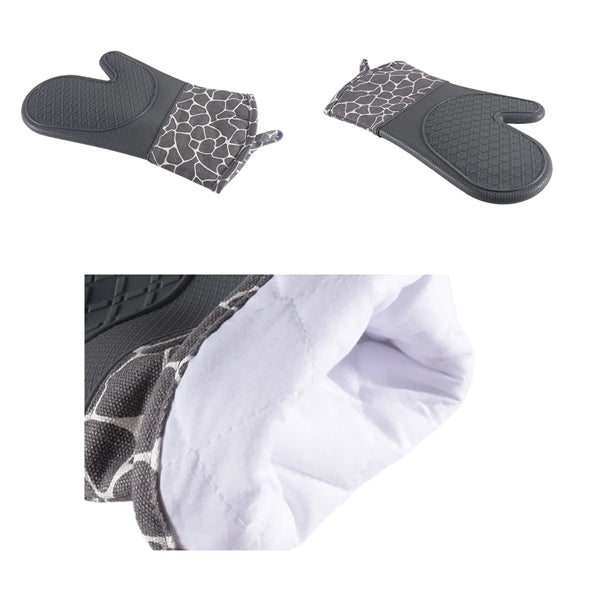 Soft Anti Slip Solid Silicone Oven Mitts And Pot Holders Set