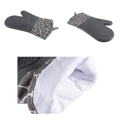 Soft Anti Slip Solid Silicone Oven Mitts And Pot Holders Set