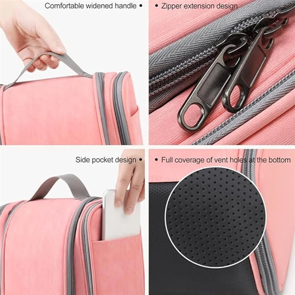 Pu Leather Hanging Travel Toiletry Bag All-Over Printing