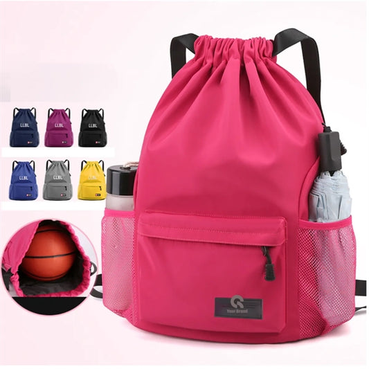 Drawstring Sports Waterproof Backpack All-Over Printing