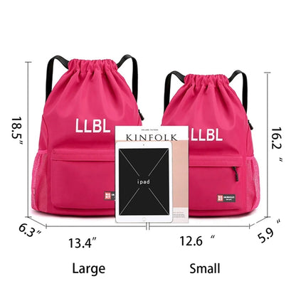 Drawstring Sports Waterproof Backpack All-Over Printing