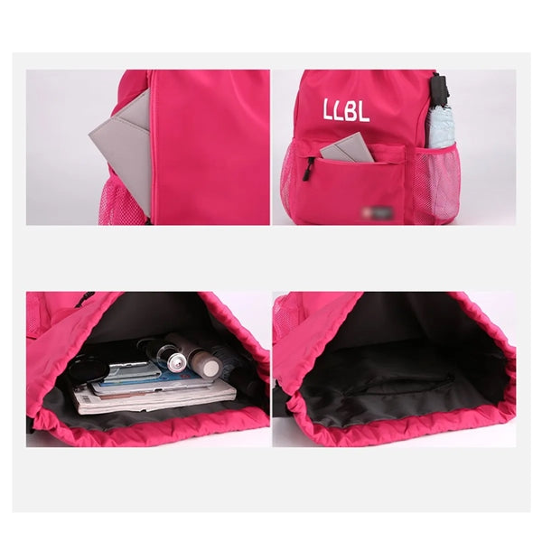 Drawstring Sports Waterproof Backpack All-Over Printing