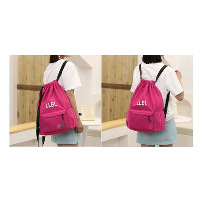 Drawstring Sports Waterproof Backpack All-Over Printing