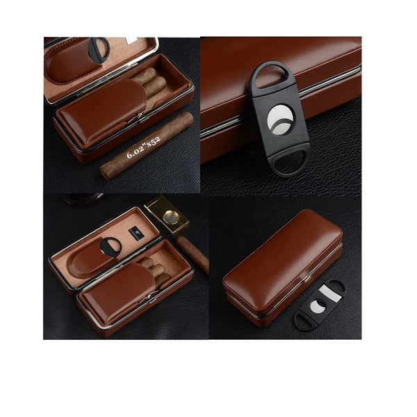 Leather portable durable Cigar box