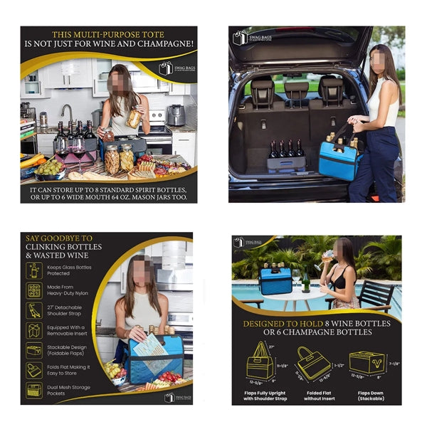 Foldable Multiuse Bottle Carrier Tote Bag