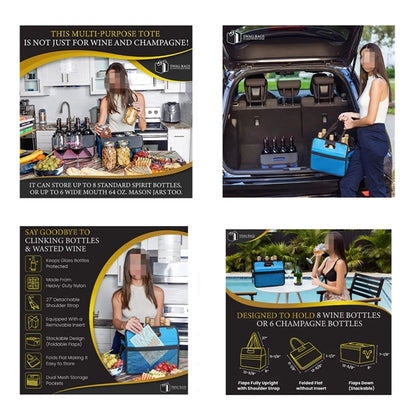 Foldable Multiuse Bottle Carrier Tote Bag