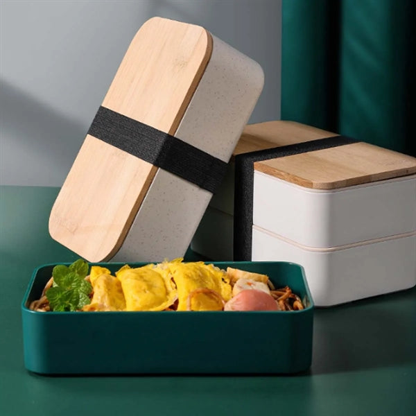 Custom Wood Bento Lunch Box Set (W/ Fork, Spoon Knife)