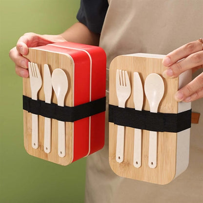 Custom Wood Bento Lunch Box Set (W/ Fork, Spoon Knife)