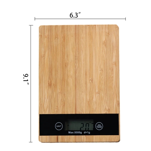 High Precision Bamboo LED Display Electronic Kitchen Scale