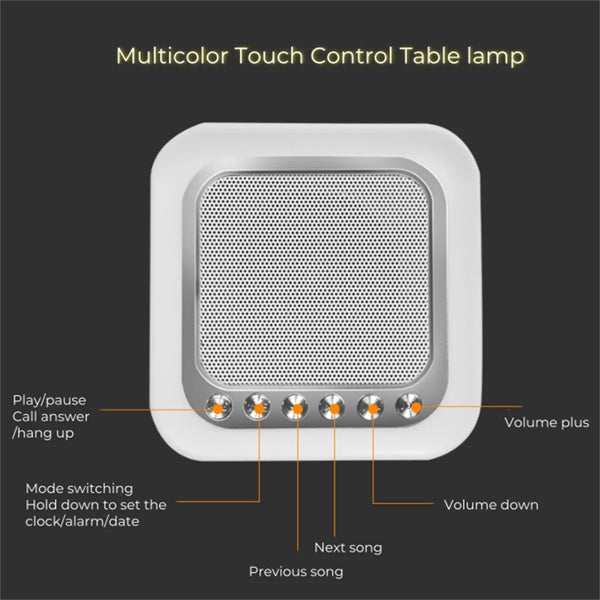 Alarm Clock Bluetooth Speaker Night Light
