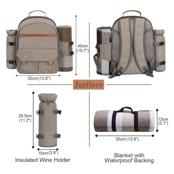 Leakproof Insulated Cooler Picnic Backpack All-Over Printing