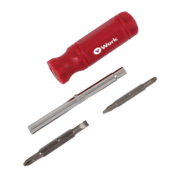 6-in-1 Screwdriver with Phillips, Flat, and Hex capabilities