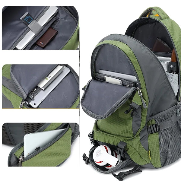 Large Capacity Outdoor Nylon Backpack Breathable Waterproof