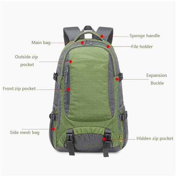 Large Capacity Outdoor Nylon Backpack Breathable Waterproof