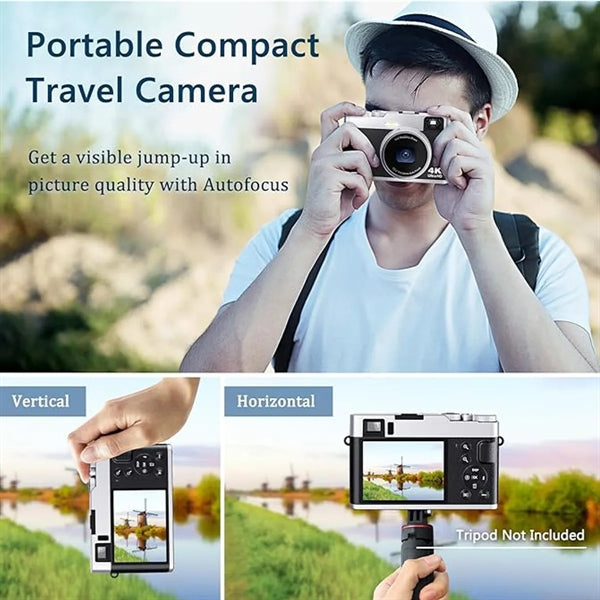 4K Digital Camera With Viewfinder Flash