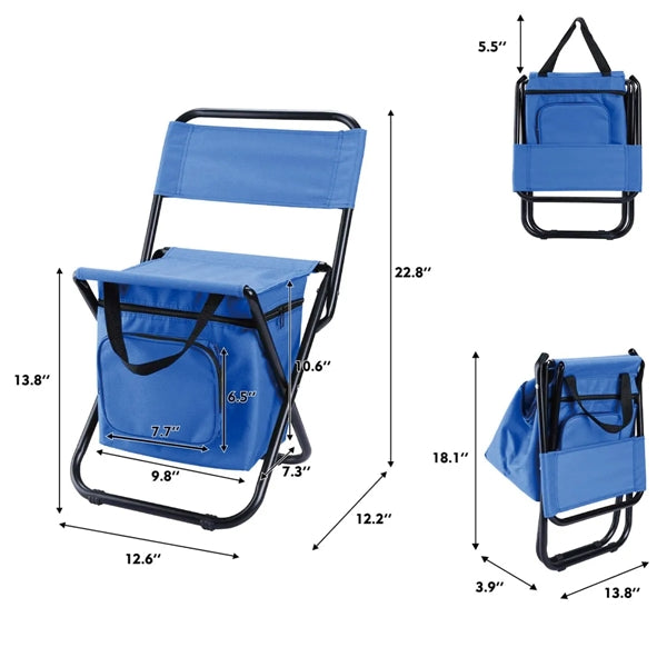 Foldable Camping Chair With Cooler Bag
