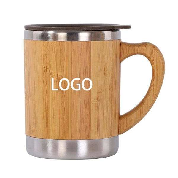 Stainless Steel Bamboo Travel Mug