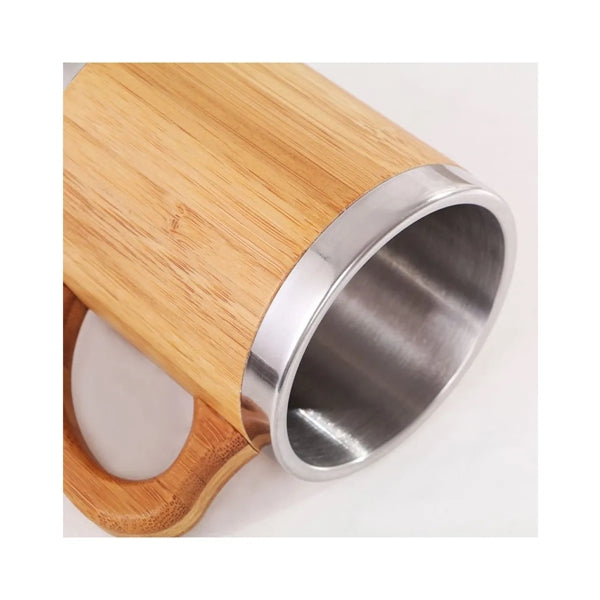 Stainless Steel Bamboo Travel Mug