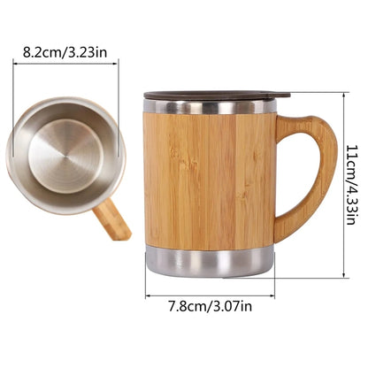 Stainless Steel Bamboo Travel Mug